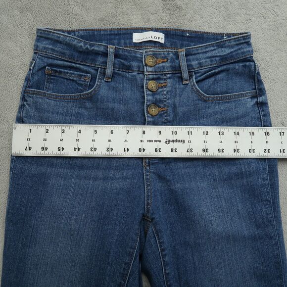 Loft Jeans Women's Size 6/28 Blue High-Waist Curvy Skinny Denim Pants 27" Inseam - Picture 7 of 16